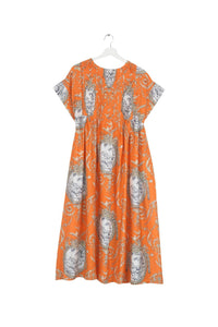 Pleat Dress Valentine Orange